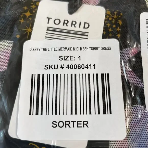 Torrid NWT Disney The Little Mermaid Midi Mesh T-Shirt Dress Size 1X Ariel - Picture 5 of 8